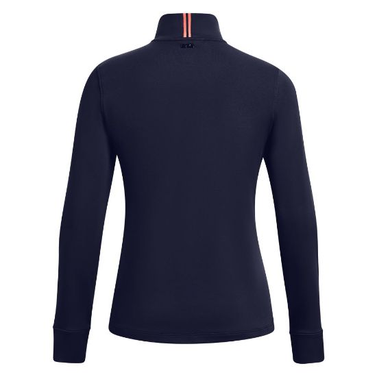 Under Armour Ladies Playoff 1/4 Zip Navy Golf Pullover Back View