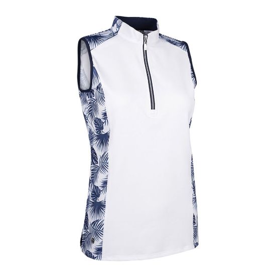 Glenmuir Ladies Billie White Golf Polo Shirt Front View