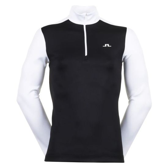 J.Lindeberg Men's Terry Black Golf Midlayer Front View