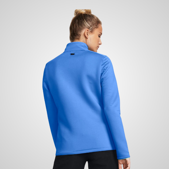 Moder wearing Under Armour Ladies Storm Daytona Blue Golf Jacket Back View