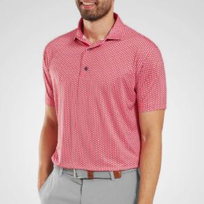 Picture of FootJoy Men's Houndstooth Geo Lisle Golf Polo Shirt
