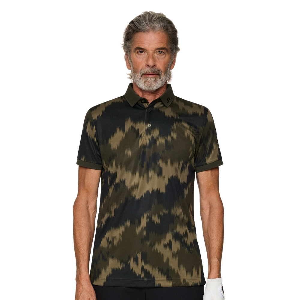 J.Lindeberg Men's Tour Tech Print Golf Polo Shirt