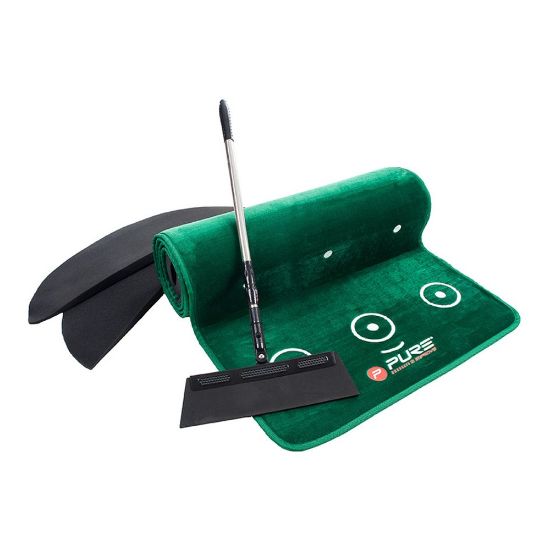 Picture of Pure2Improve Golf Dual Grain Putting Mat w/ Broom